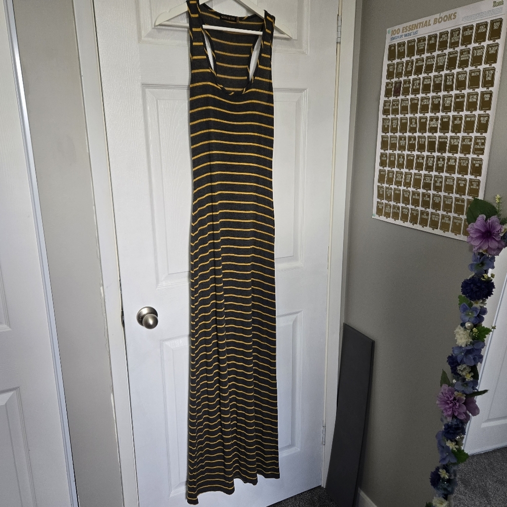 Saint Grace Black and Yellow Halter Sundress